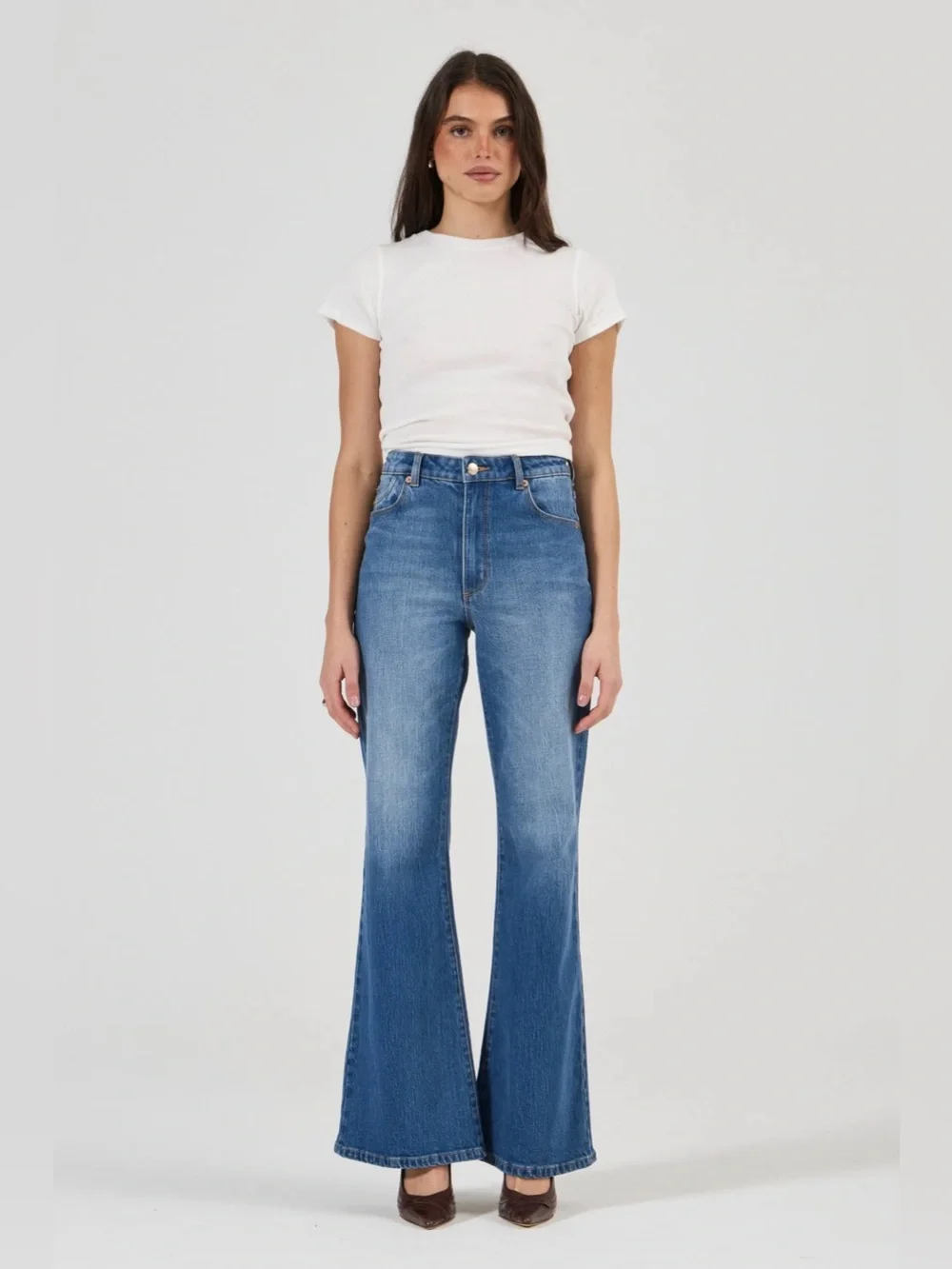 ROLLA’S Eastcoast Wide Leg Flare Jean - Silverlake High Rise Size 31 / US 12 - Picture 2 of 15